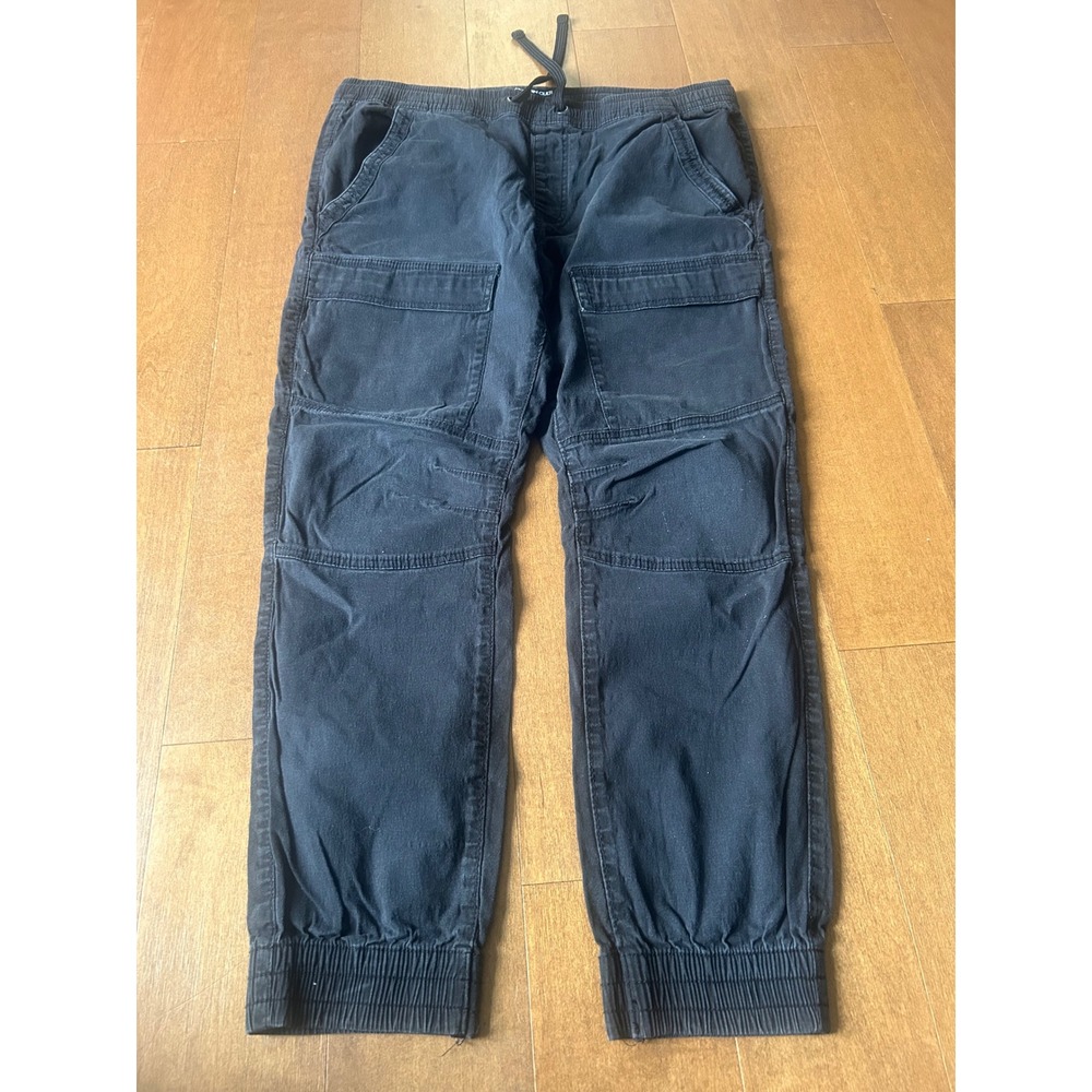 Modern Culture Mens Black Cargo Jogger Pants Size L Elastic Waist Utility Tech